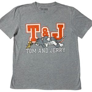 T&J Tom & Jerry Cartoon 00’s Graphic T-Shirt in Grey Unisex L